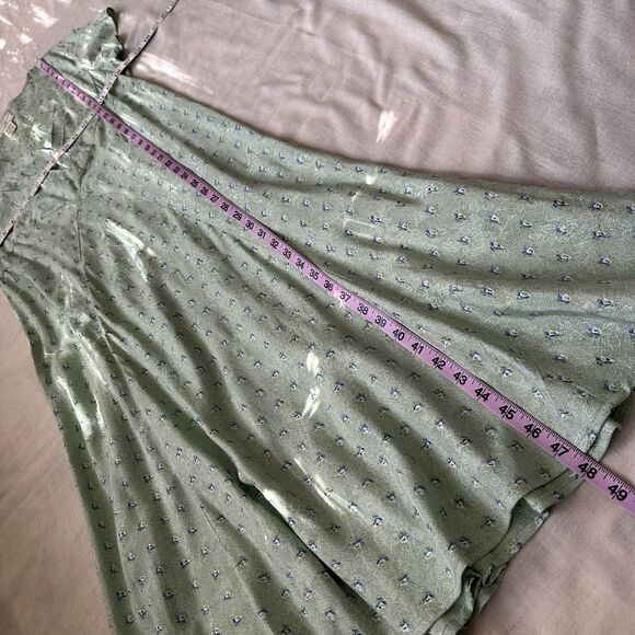 VTG April Cornell Green Floral Midi Dress Flutter Sleeve M Cottagecore Prairie - Picture 12 of 12